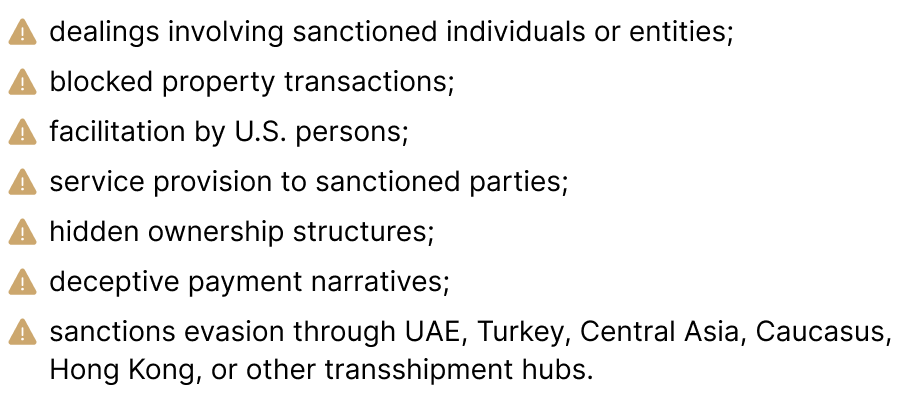 ofac triggers